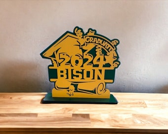 Bison Graduation Centerpiece/ 2024 Graduation Sign/ Personalized Graduation Sign/ Graduation Decorations/ Graduation 2024/ Bison Sign