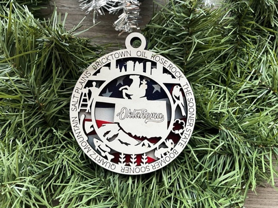 Oklahoma Ornament/ Oklahoma State Ornament/ Unique State Ornament
