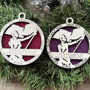 Color Guard Ornament/ Personalized Ornaments/ Sports Ornaments/ Color Guard Gift/ Male or Female/ Glitter or Standard Backer/ No Icons