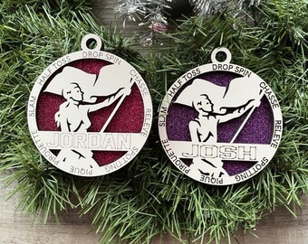 Color Guard Ornament/ Personalized Ornaments/ Sports Ornaments/ Color Guard Gift/ Male or Female/ Glitter or Standard Backer/ No Icons