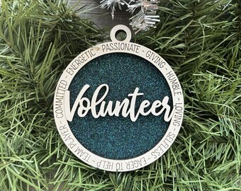 Volunteer Ornament/ Volunteer Gift/ Christmas Ornament/ Christmas Gift/ Occupational Ornament/ Career Gift/ Gift for Volunteer