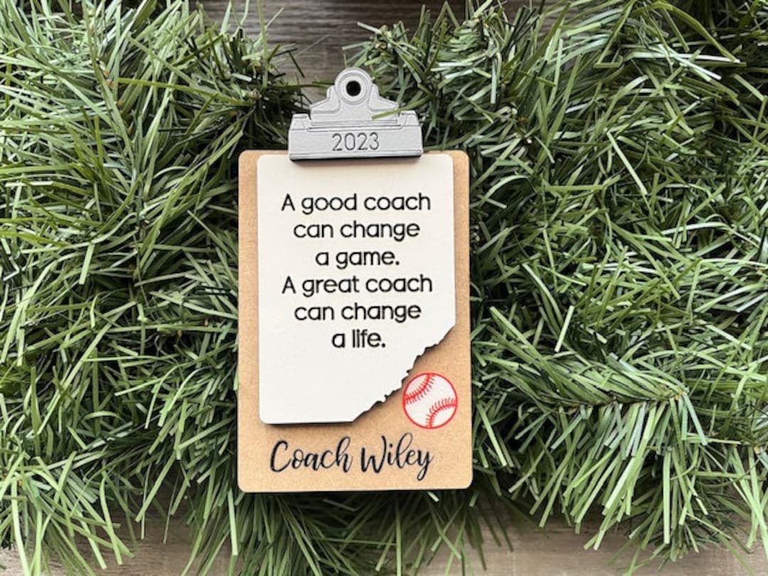 Baseball Coach Ornament/ Clipboard Coach Ornament/ Personalized Coach