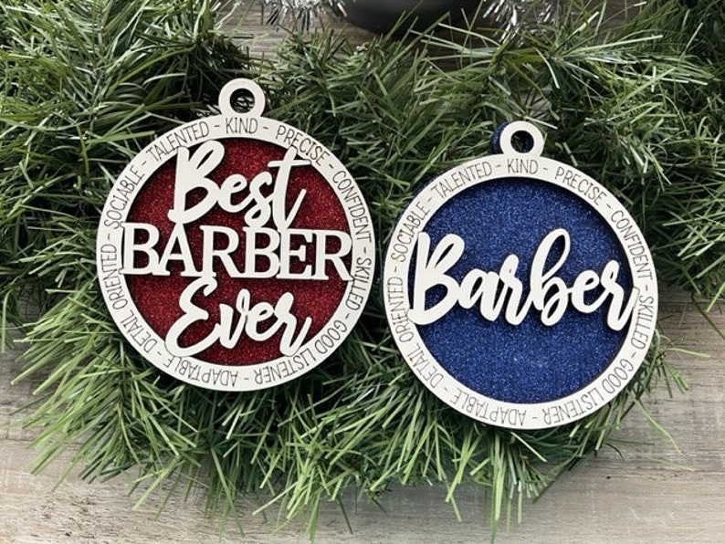 Best Barber Ever Ornament/ Barber Ornament/ Barber Gift/ Etsy