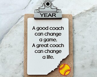 Softball Coach Ornament/ Clipboard Coach Ornament/ Coach Ornament/ Sports Coach/ Sports Ornaments/ Coach Gift/ Saying Options
