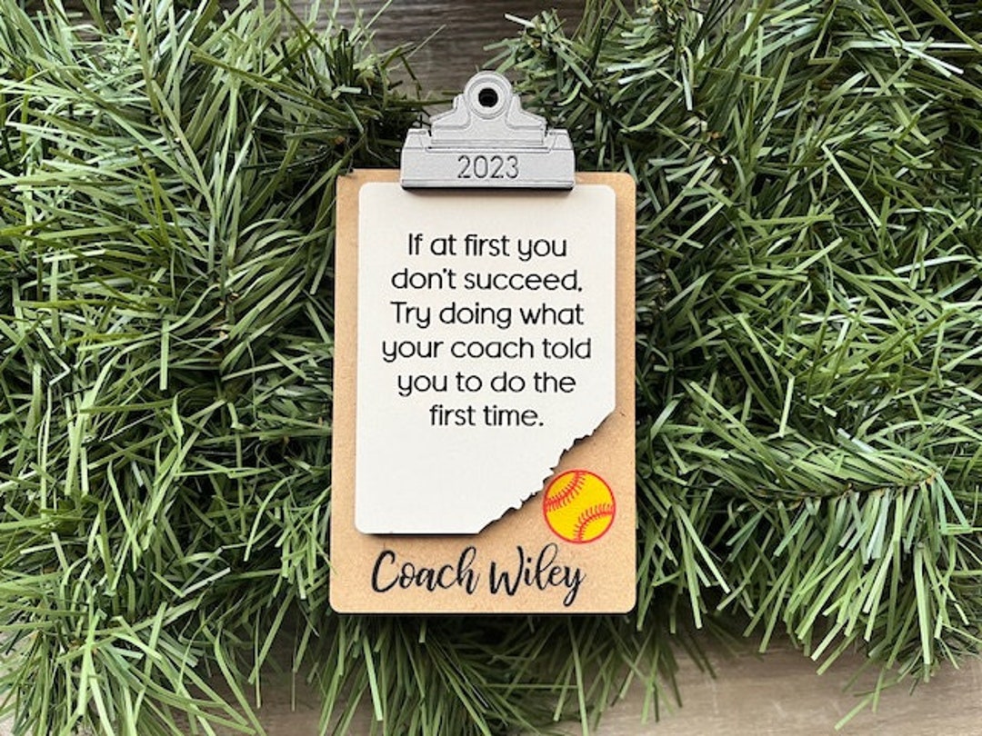 Softball Coach Ornament/ Clipboard Coach Ornament/ Personalized Coach