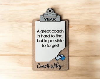 Coach Ornament/ Whistle/ Clipboard Coach Ornament/ Personalized Coach Ornament/ Coach Gift/ Coach Whistle Ornament/ 3 Saying Options