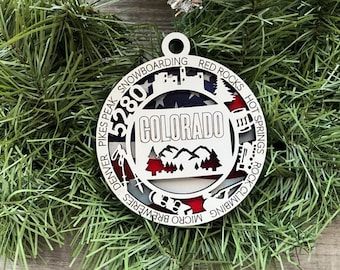 Colorado Ornament/ Colorado State Ornament/ Unique State Ornament/ State Pride Ornament/ Christmas Ornament/ Christmas Gift/ Colorado Pride