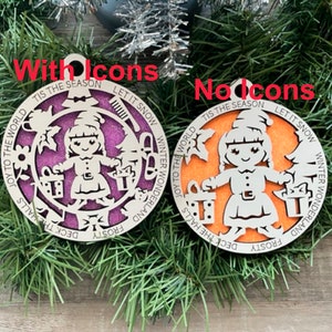Doll Ornament/ Christmas Ornaments/ Children&#39;s Ornaments/ Doll Gift/ Kid&#39;s Ornaments/ Child Ornament/ Glitter or Standard Backer/ Two Styles