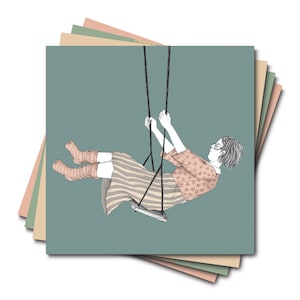 Illustration Mädchen Postkartenset (4er Set)