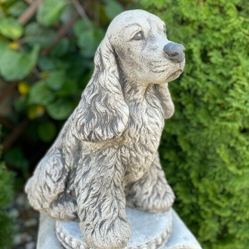 Cocker Spaniel Statue Garden Statue Memorial Dog Statue Etsy