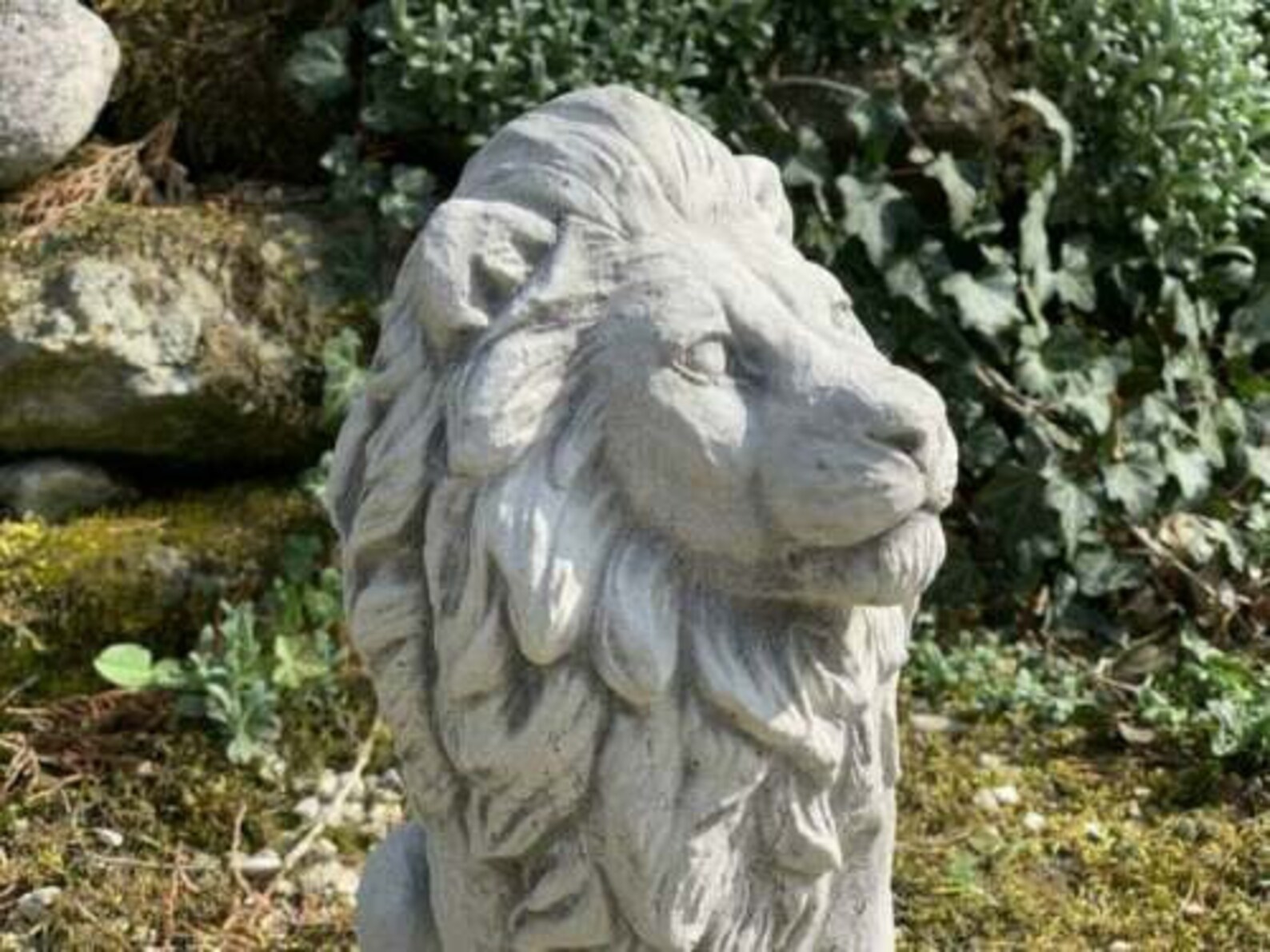 Stone Lion Statue Concrete Wild Animal Figurine Lion Sculpture Etsy
