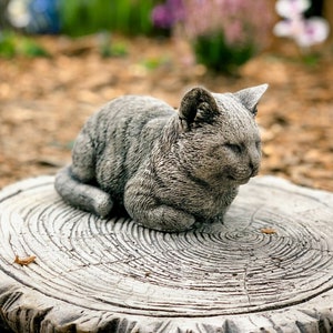 Stone Cat Sculpture Memorial Pet Statue Big Concrete Cat - Etsy