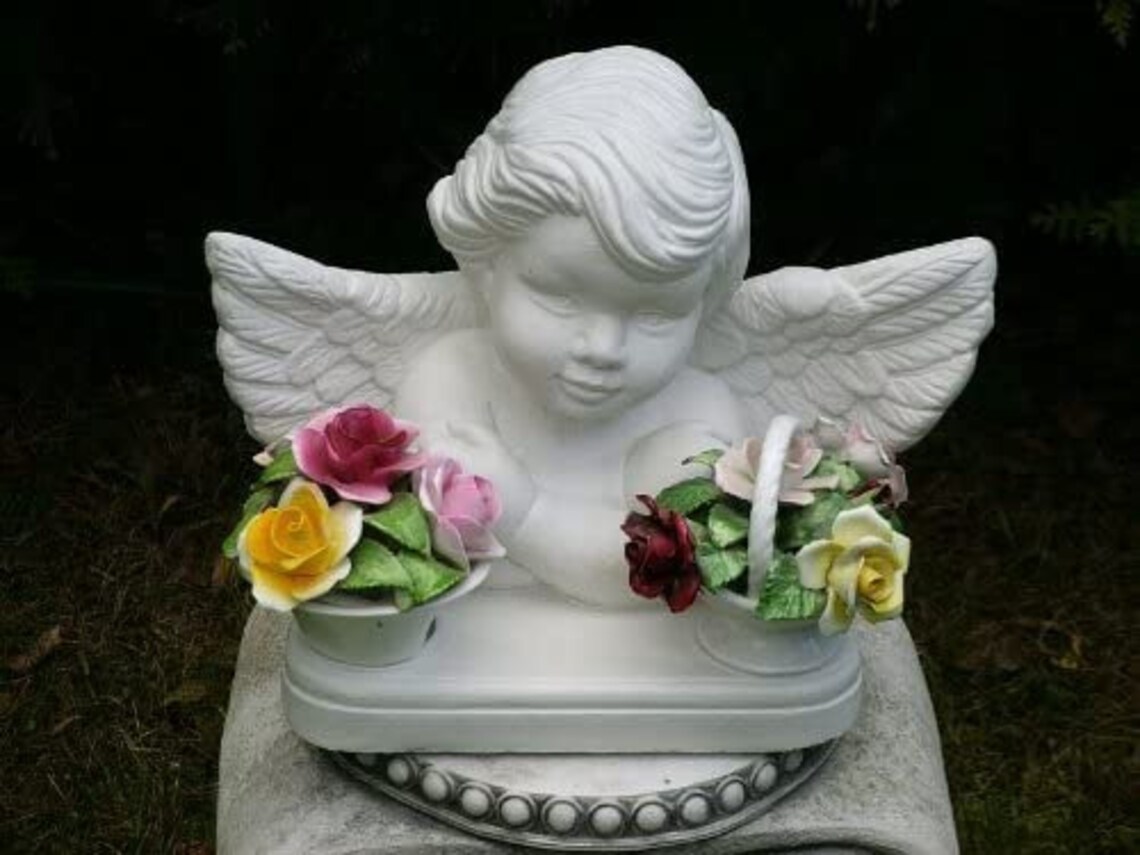 Angel Sculpture Concrete Baby Angel Praying Baby Sculpture Etsy