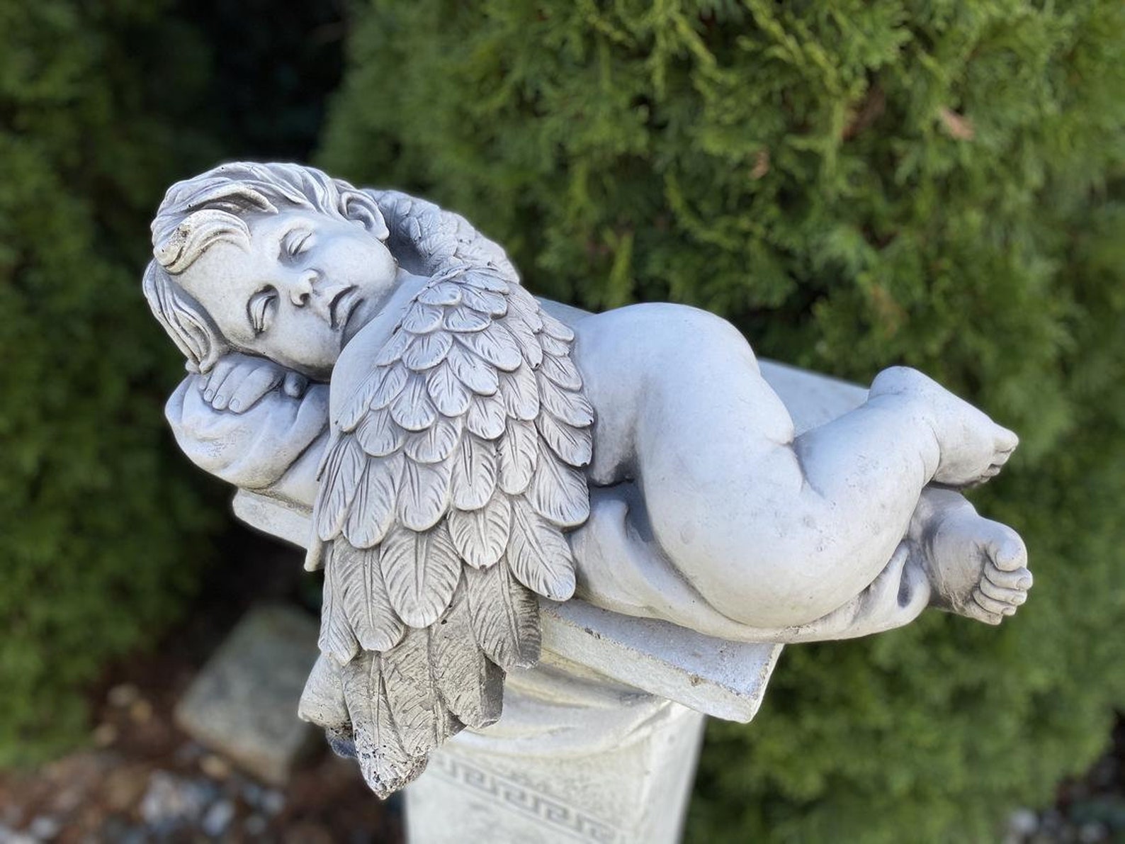 Sleeping Angel Sculpture Stone Angel Figurine Guardian Etsy
