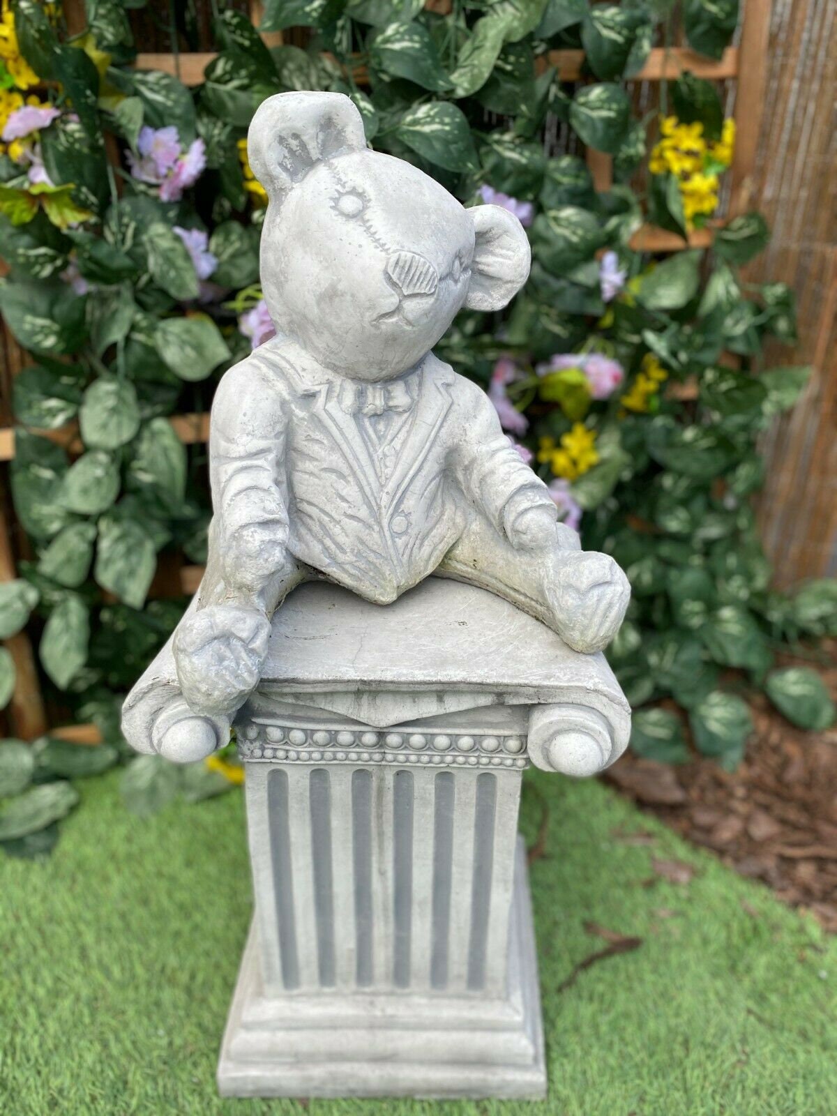 Teddy Bear Figurine Bear Statue Stone Bear Bear Ornament Etsy