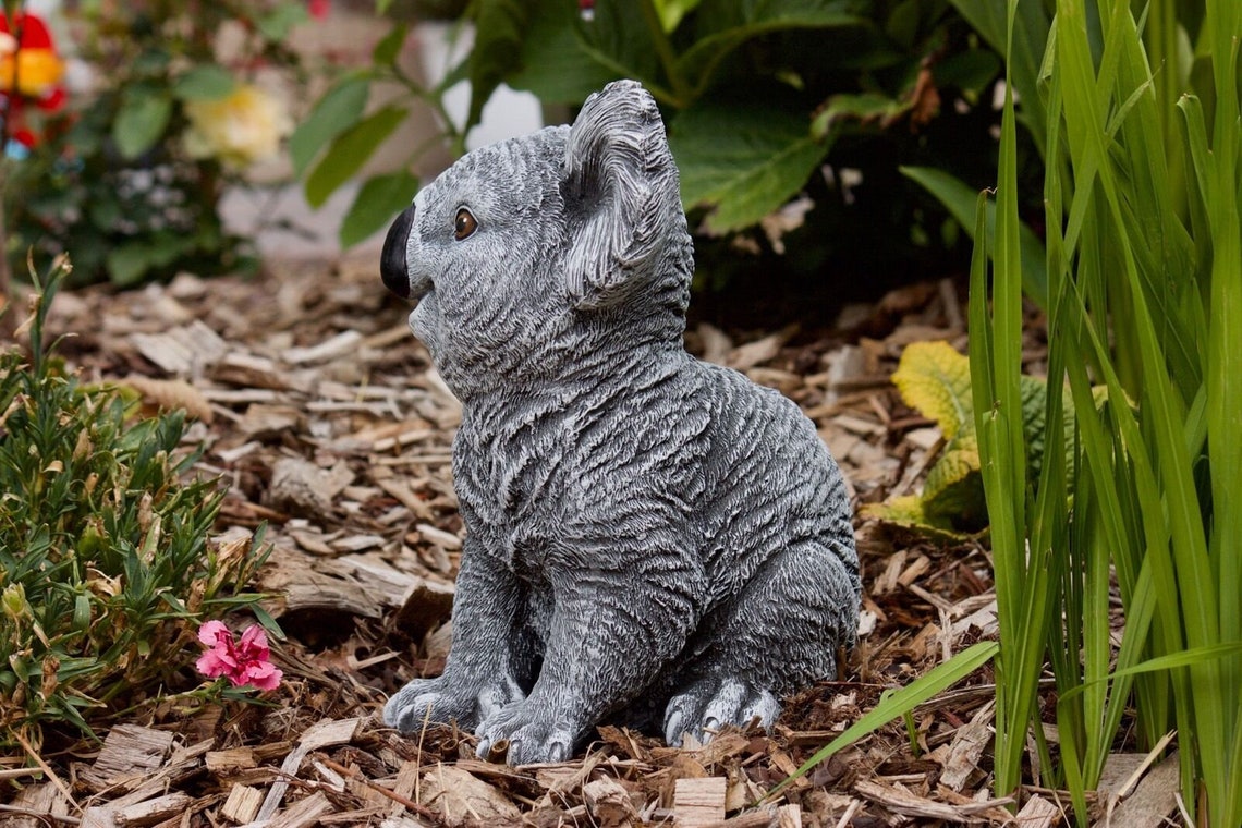 Koala Stone Statue Koala Bear Concrete Sculpture Baby Koala Etsy