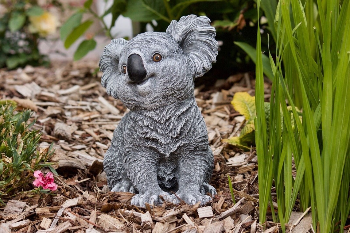 Koala Stone Statue Koala Bear Concrete Sculpture Baby Koala Etsy