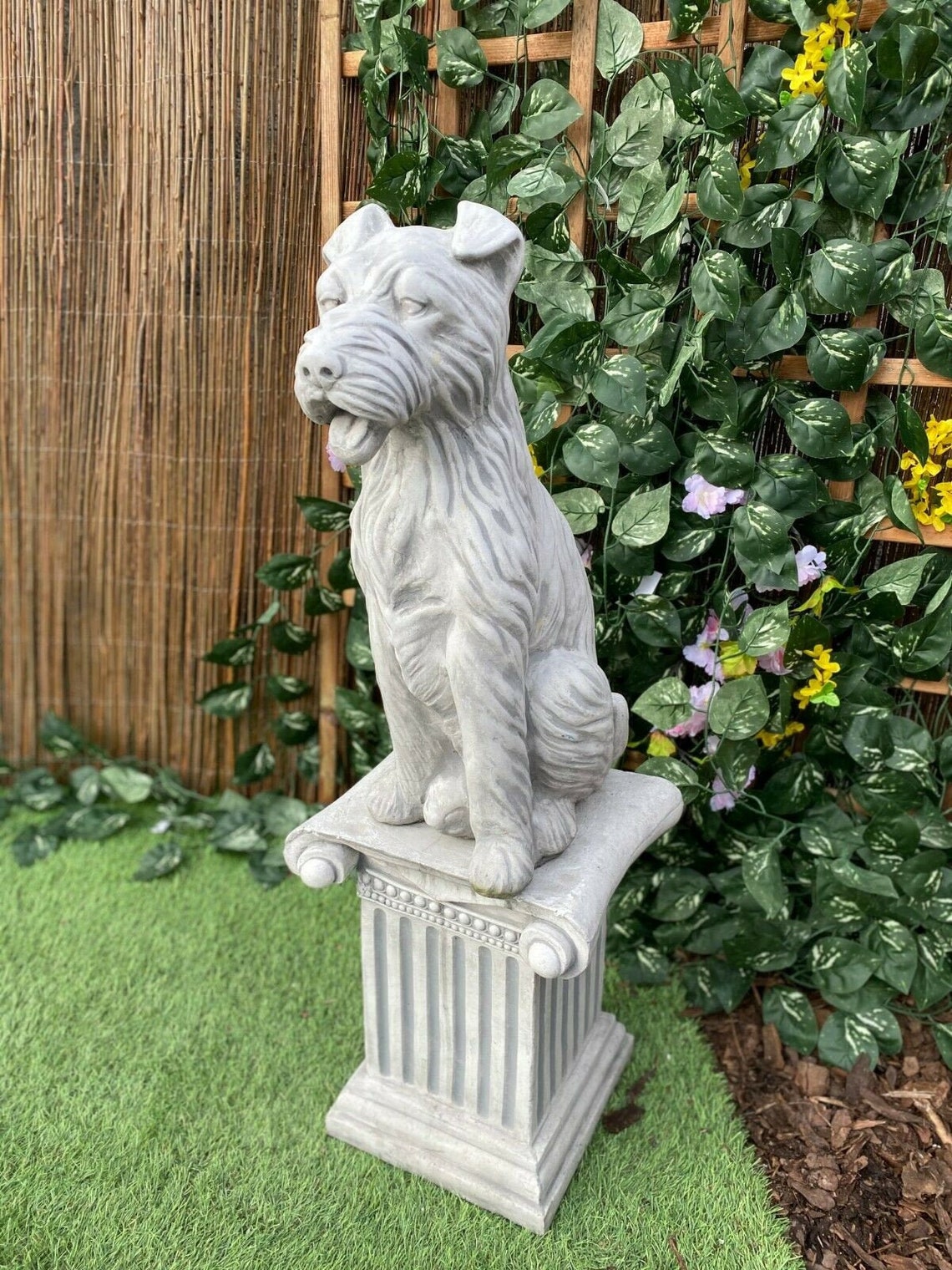 Large Dog Statue Concrete Sitting Dog Garden Decoration Etsy