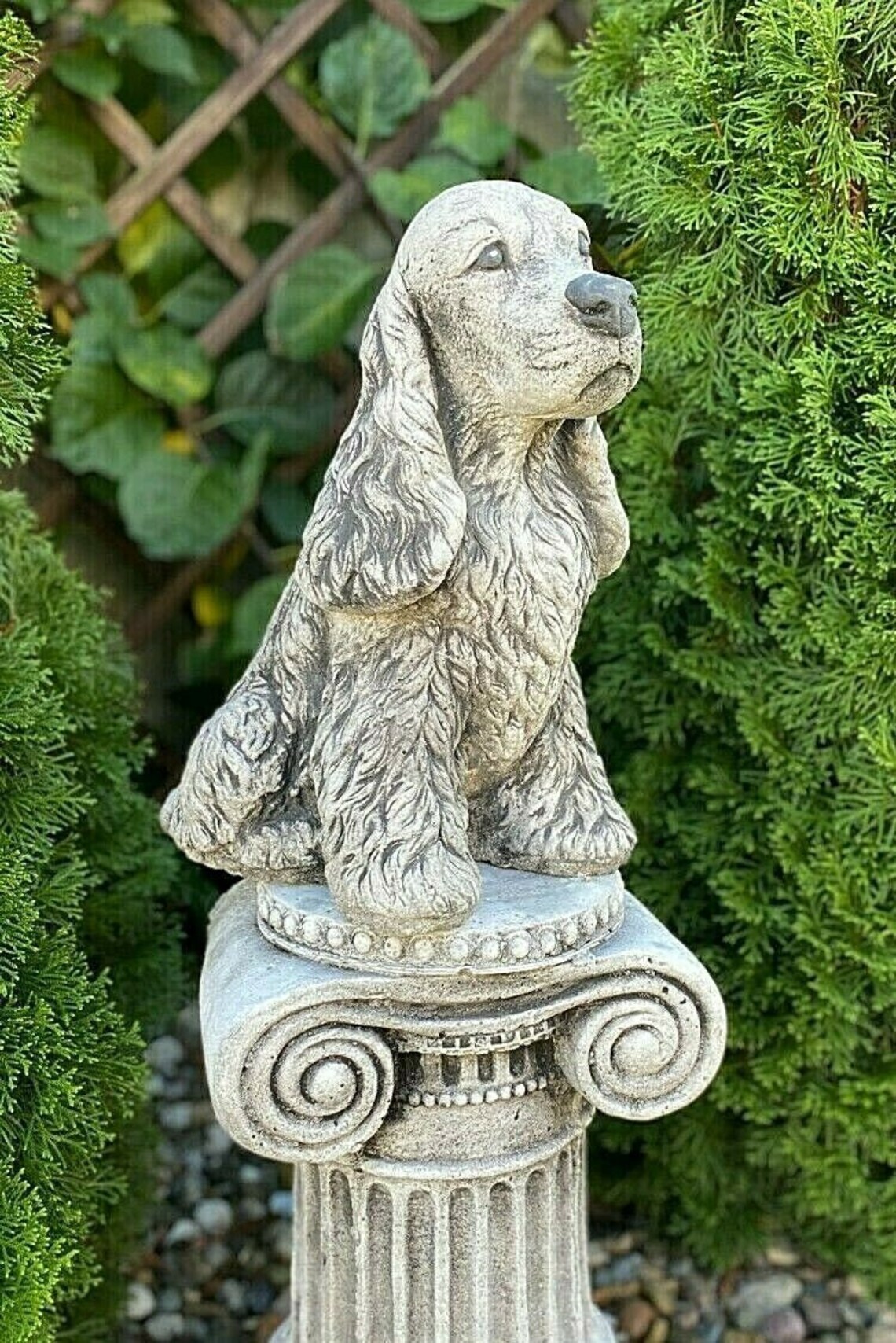 Stone Spaniel Statue Cocker Spaniel Dog Figurine Highly - Etsy