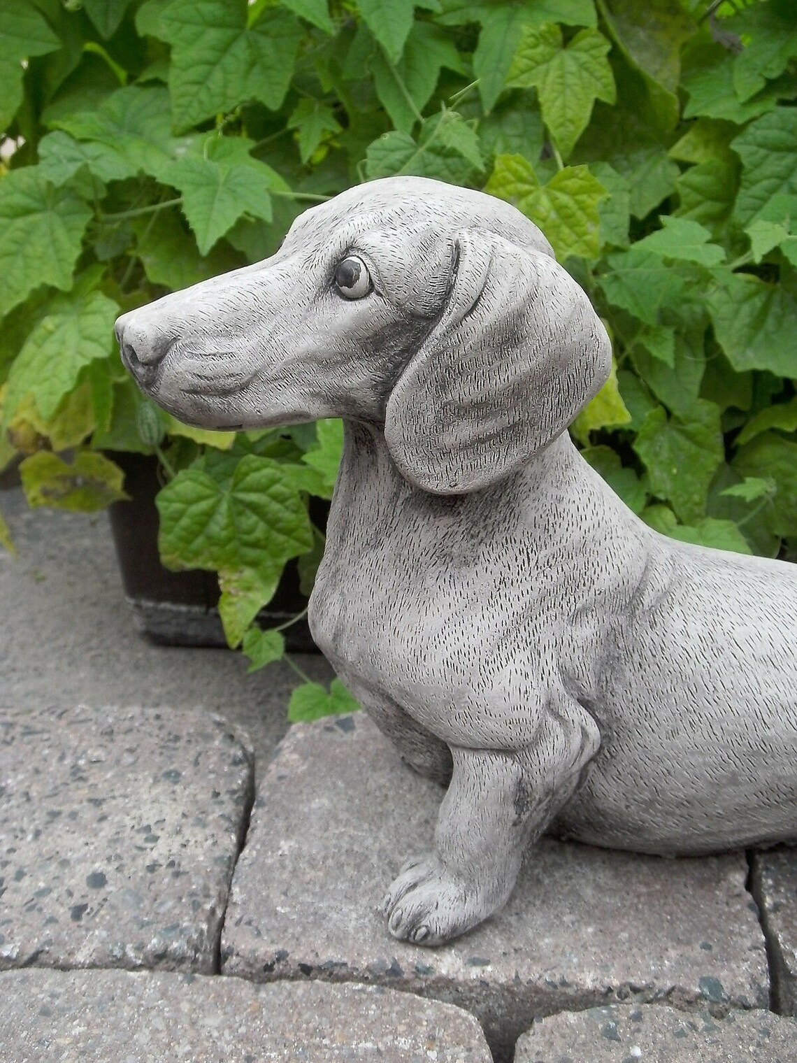 Stone Dachshund Garden Statue Teckel Dachshund Dog Statue Etsy