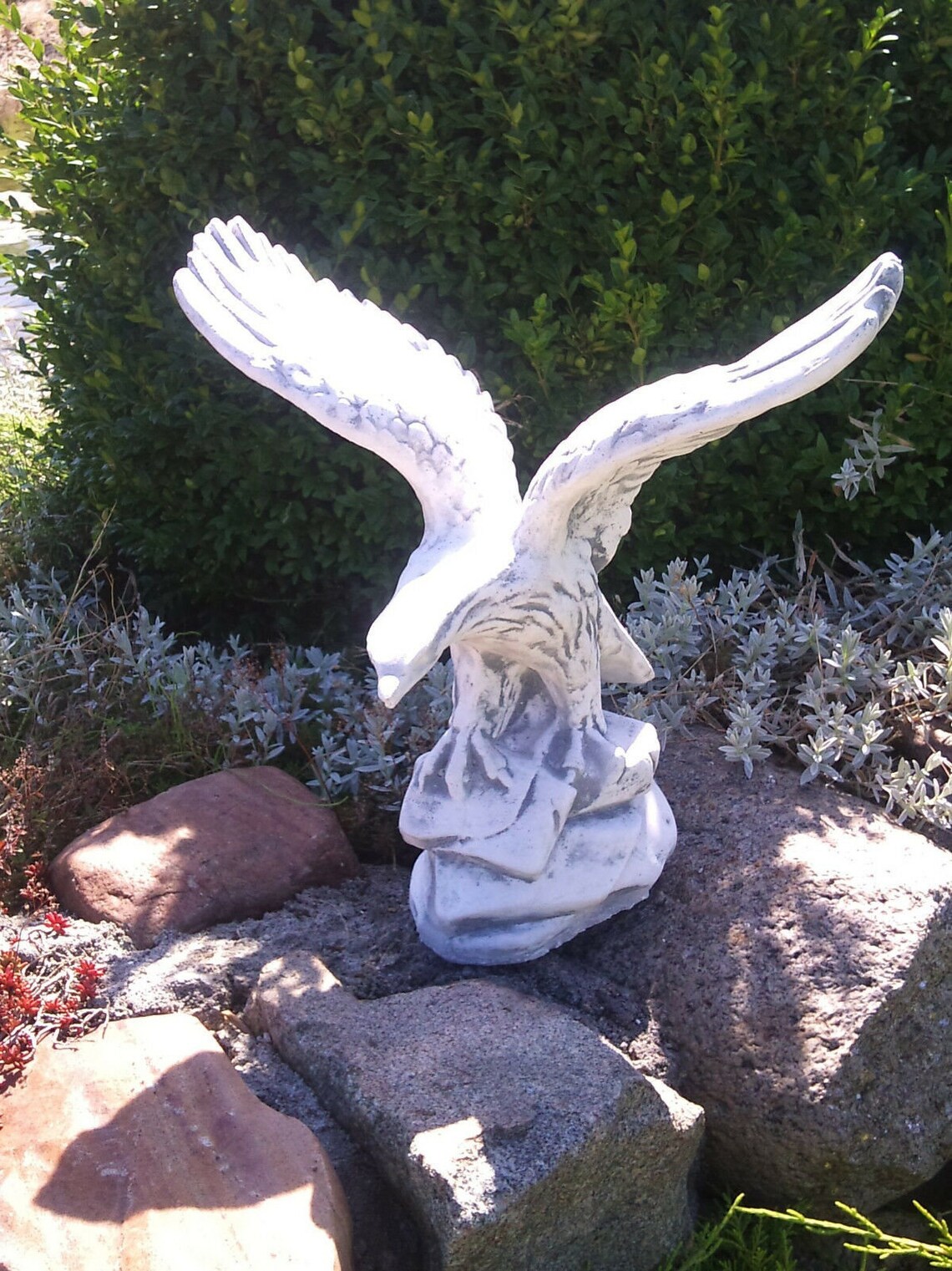 Stone Eagle Statue Flying Bird Sculpture Eagle Design Concrete Etsy