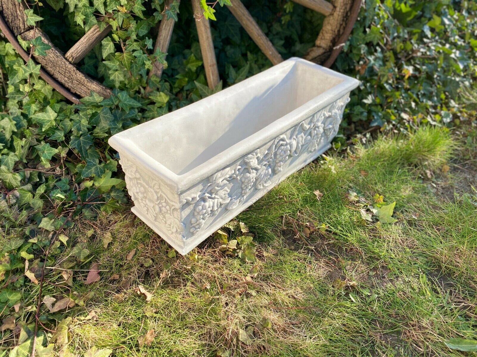 Flower Pot With Grapes Ornament Concrete Plant Pot Garden Etsy