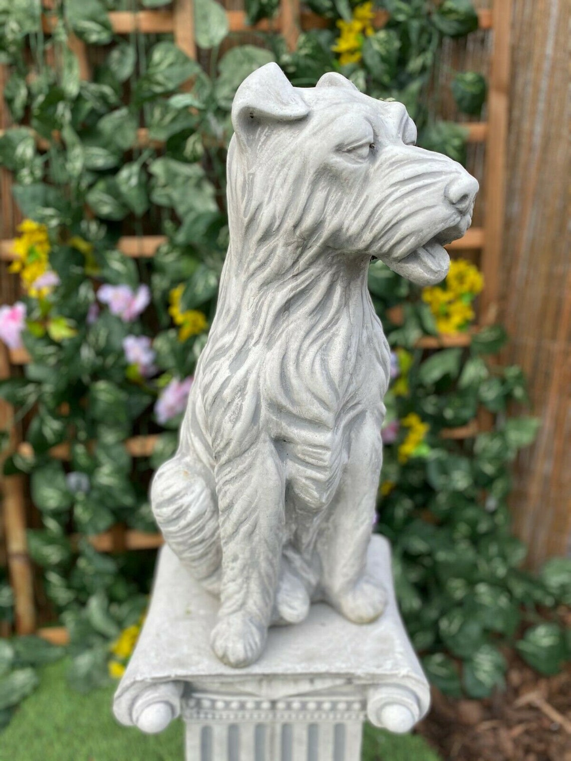 Large Dog Statue Concrete Sitting Dog Garden Decoration Etsy
