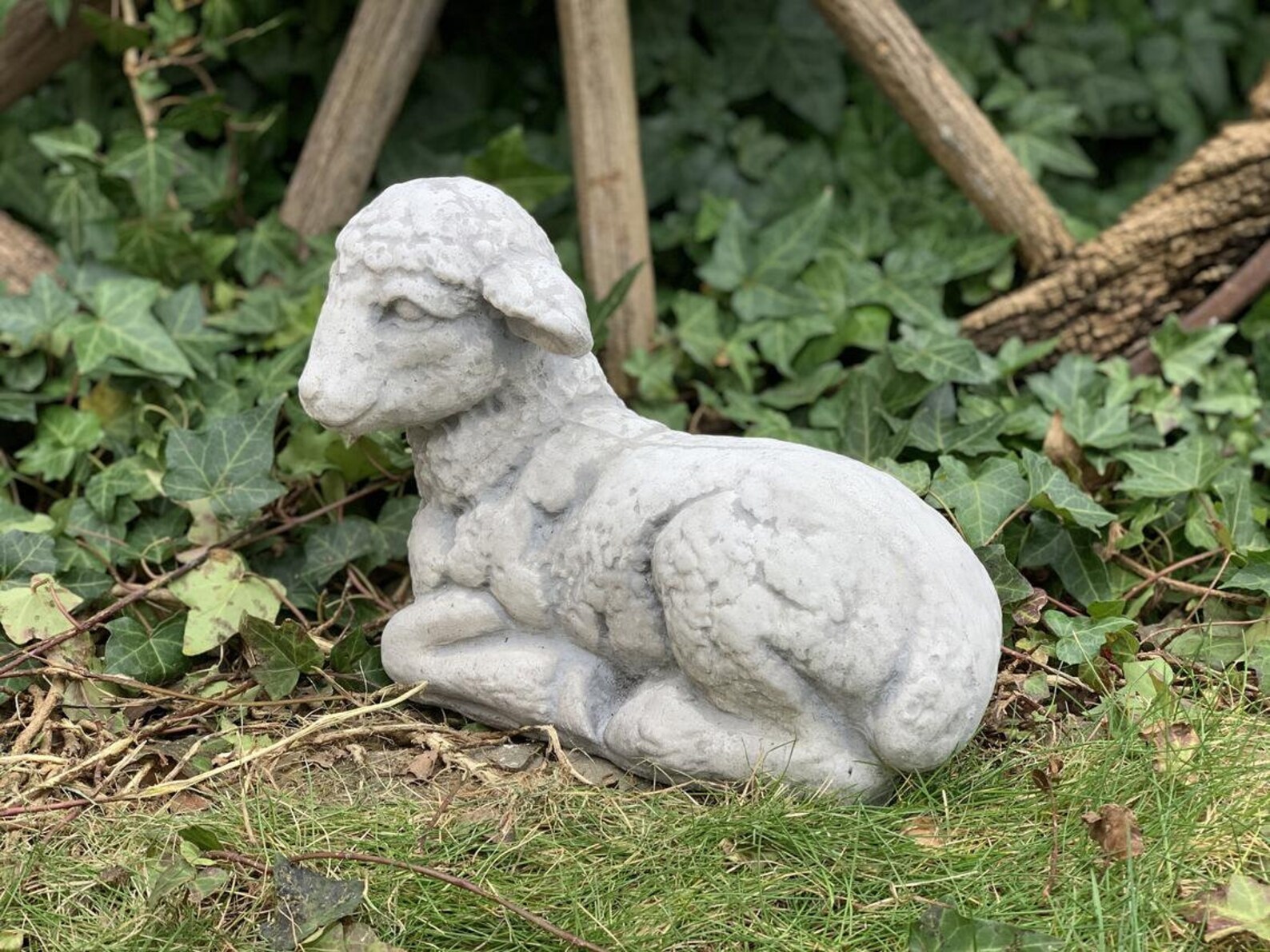 Lying Sheep Figurine Concrete Sheep Statue Farmhouse Decor Etsy