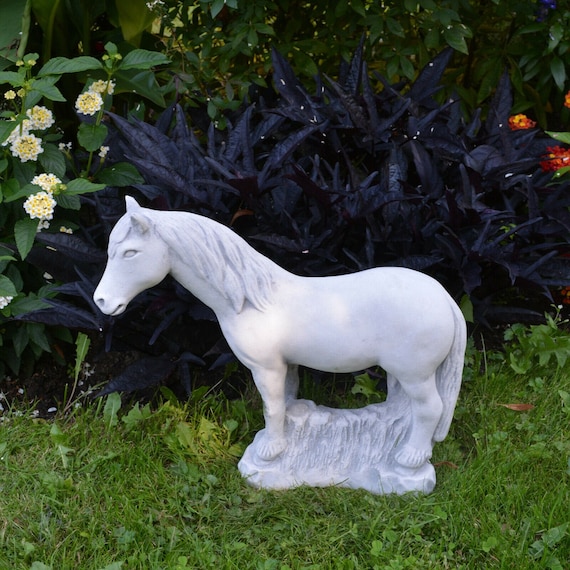 Concrete Horse Statue Horse Figure Stone Pony Animal Figurine Etsy