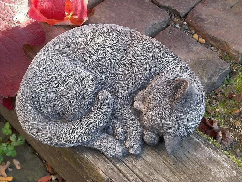 Adorable Sleeping Cat Statue Cat Statue Sleeping Cat Cat Etsy