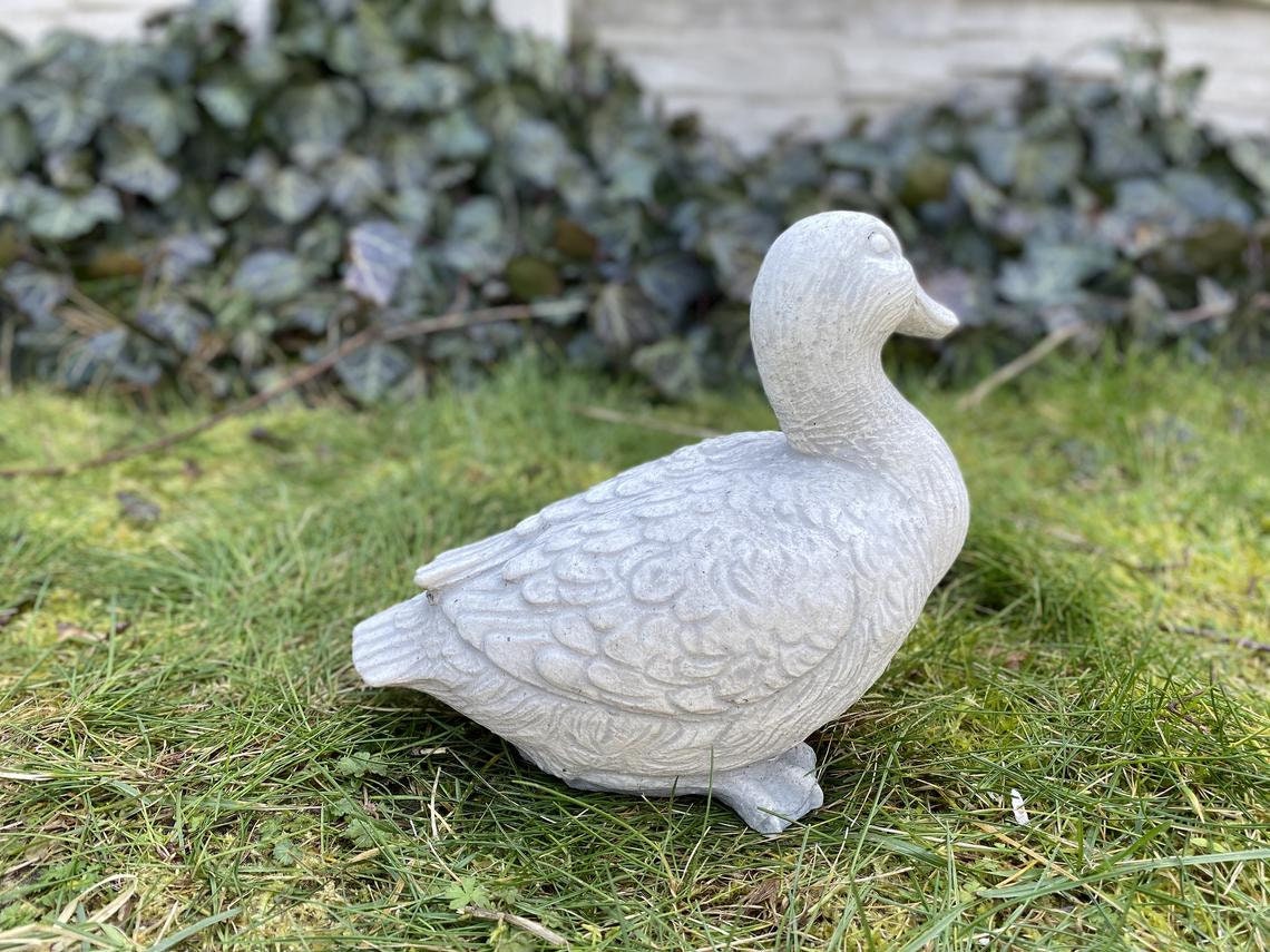 Lifelike Duck Statue Concrete Farm Duck Art Figurine Etsy