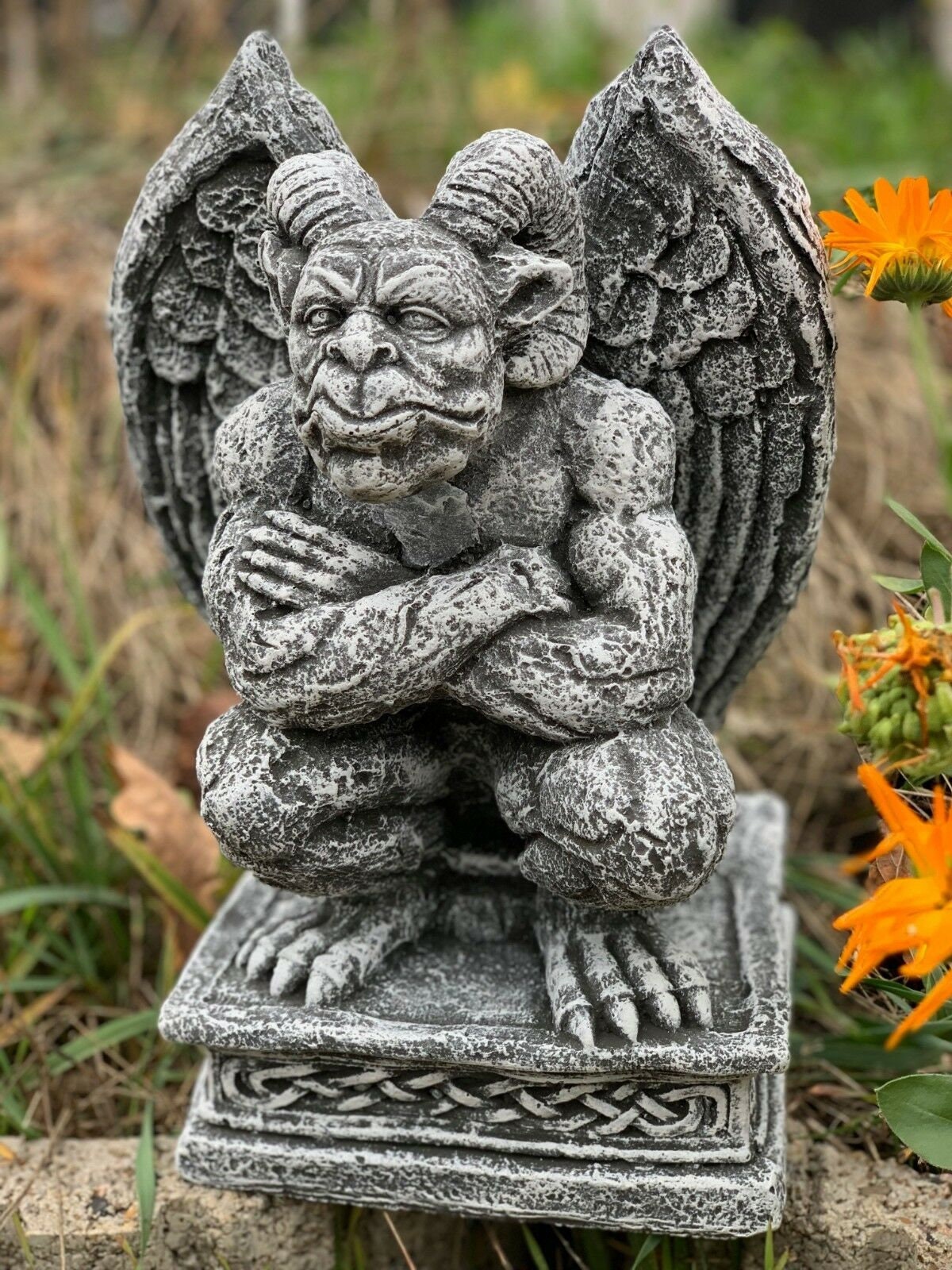 Gargoyle Statue Stone Gargoyle With Wings Ghost Bat Etsy