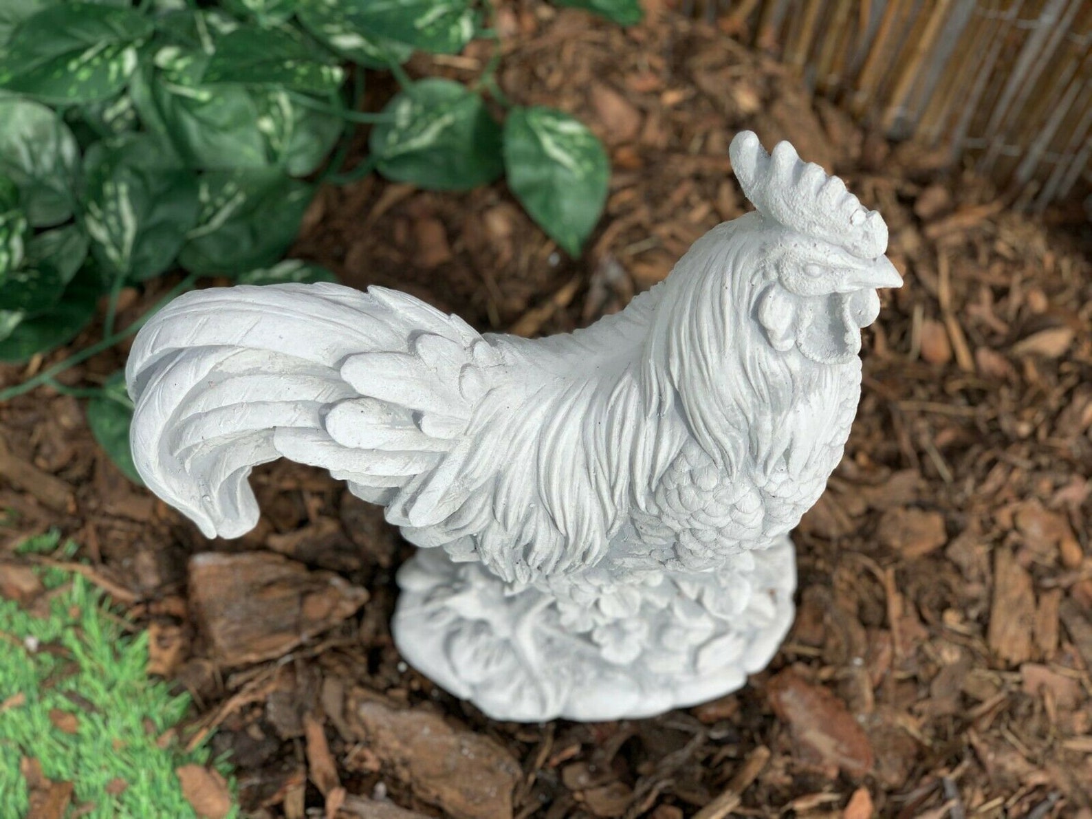 Solid Rooster Statue Concrete Rooster Lake Decorlawn Etsy