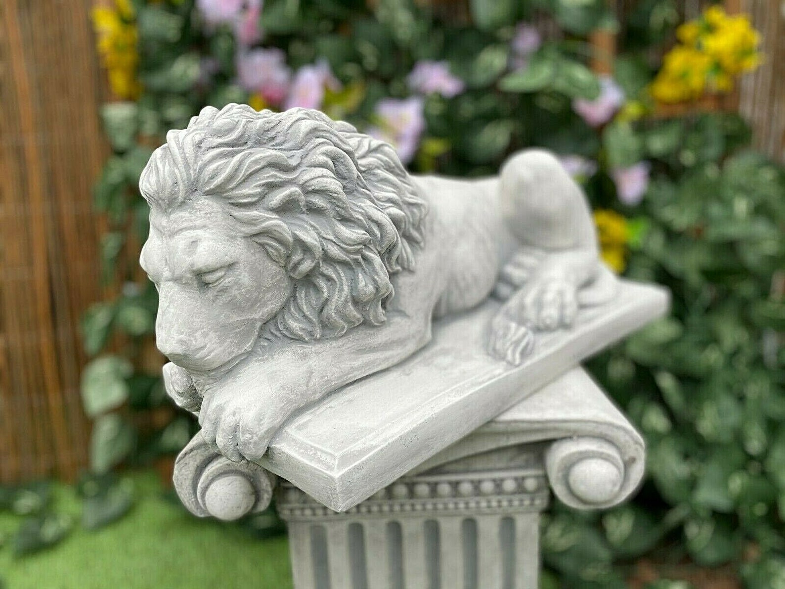 Solid Lion Sculpture Concrete Lion Figurine Home Guardian Etsy
