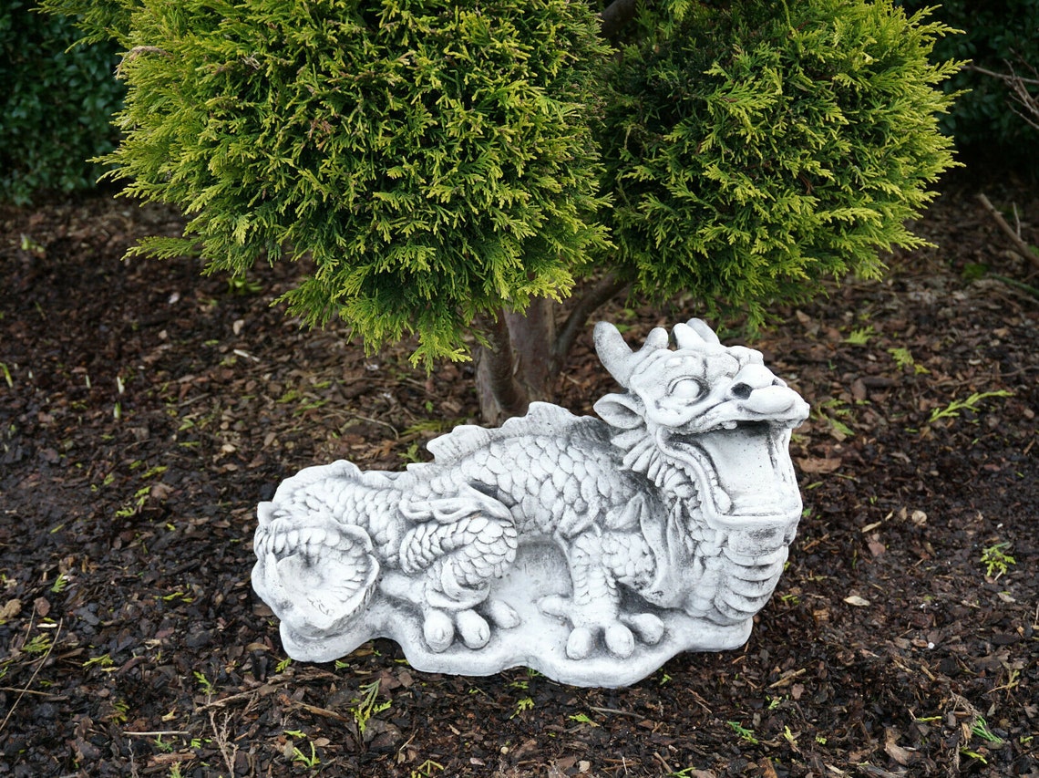 Chinese Dragon Cement Dragon Statue Dungeon and Dragons Etsy