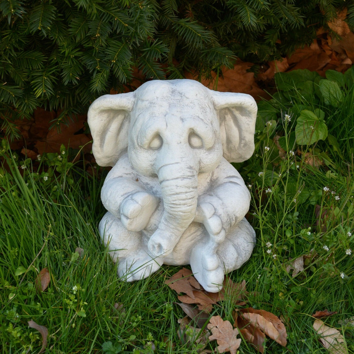 Elephant Sculpture Concrete Elephant Figure Stone Elephant Etsy