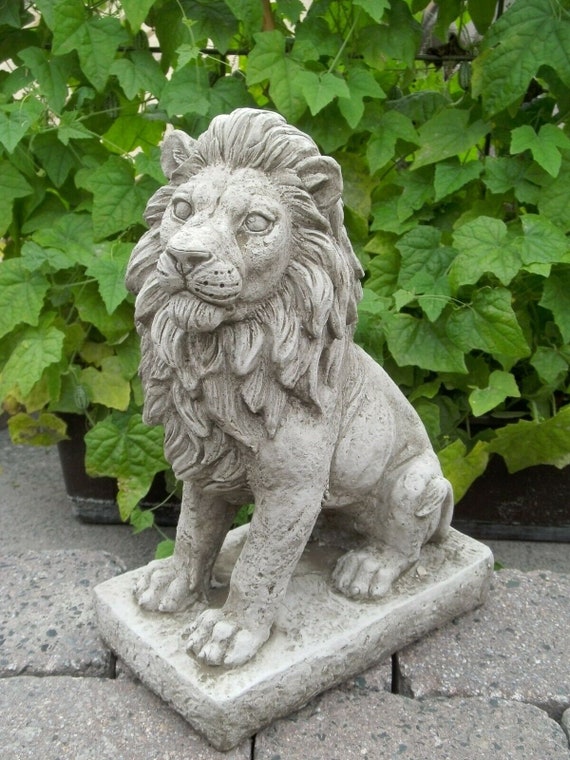 Big Lion Figurine Stone Lion Statue Garden Statue Lawn Etsy UK