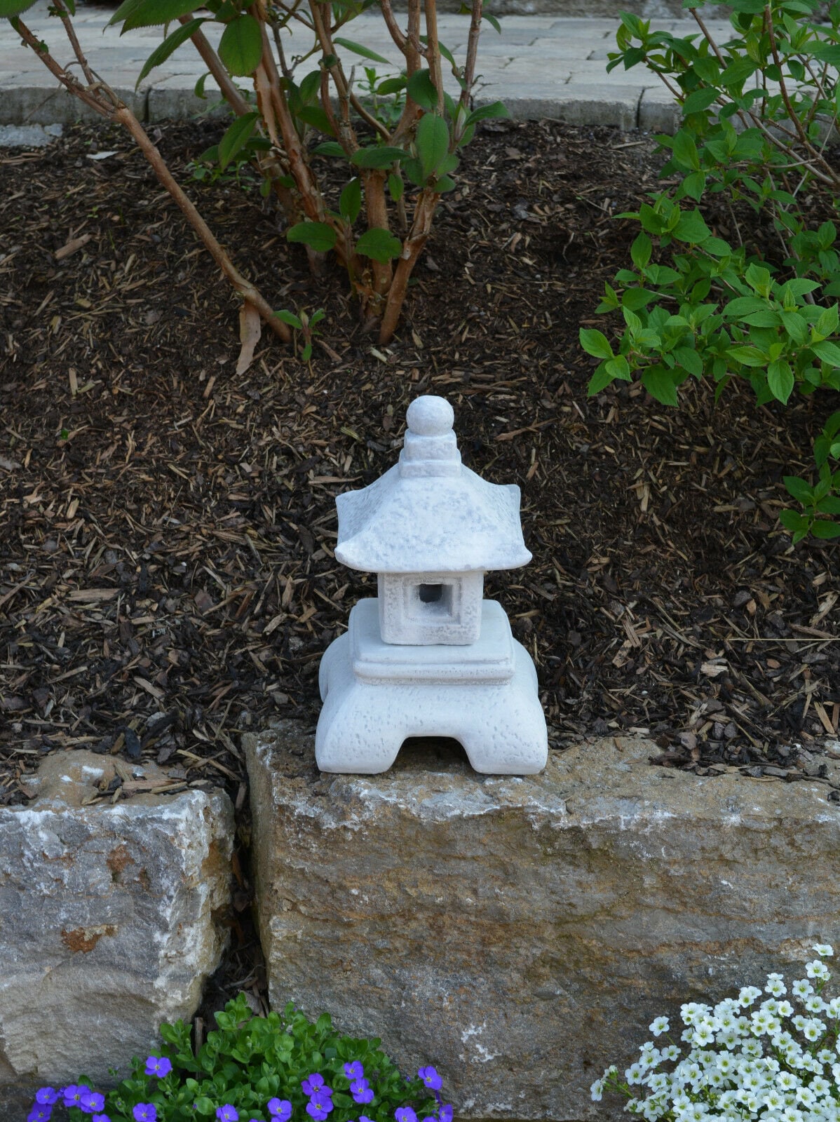 Garden Ornament Pagoda Statue Japanese Stone Lantern Concrete Etsy