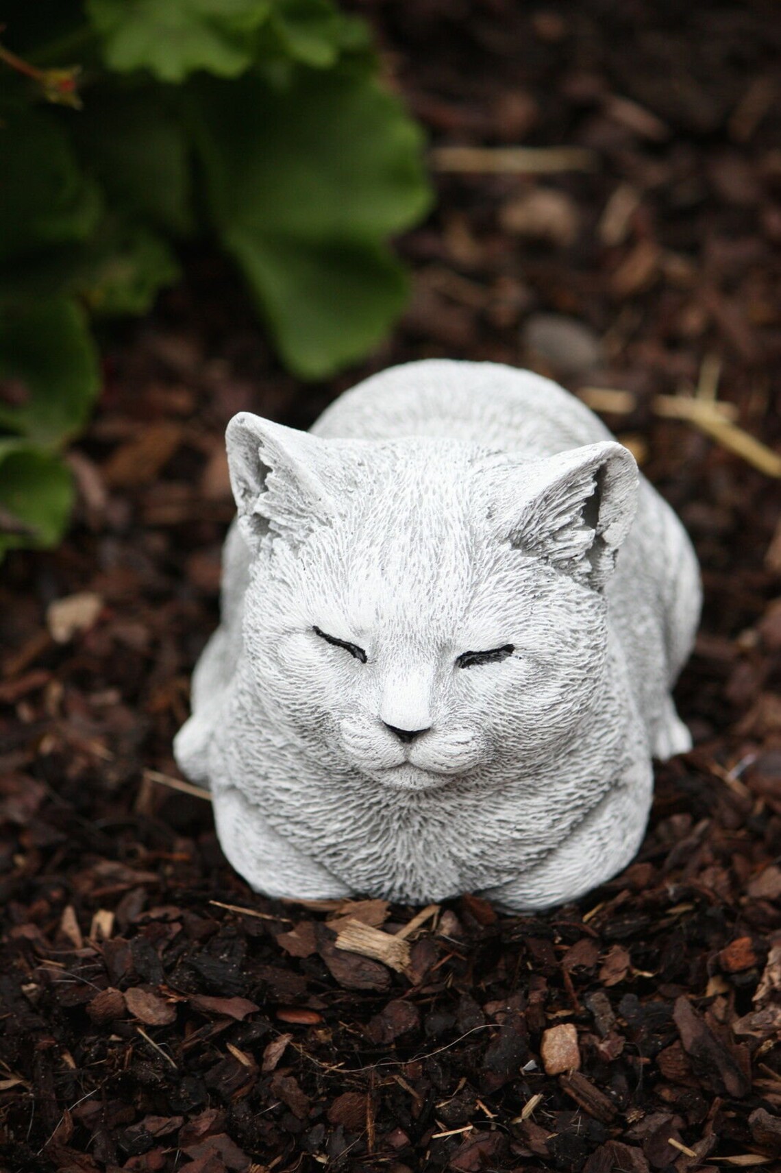 Stone Cat Statue Sleeping Cat Memorial Cat Concrete Statue Etsy