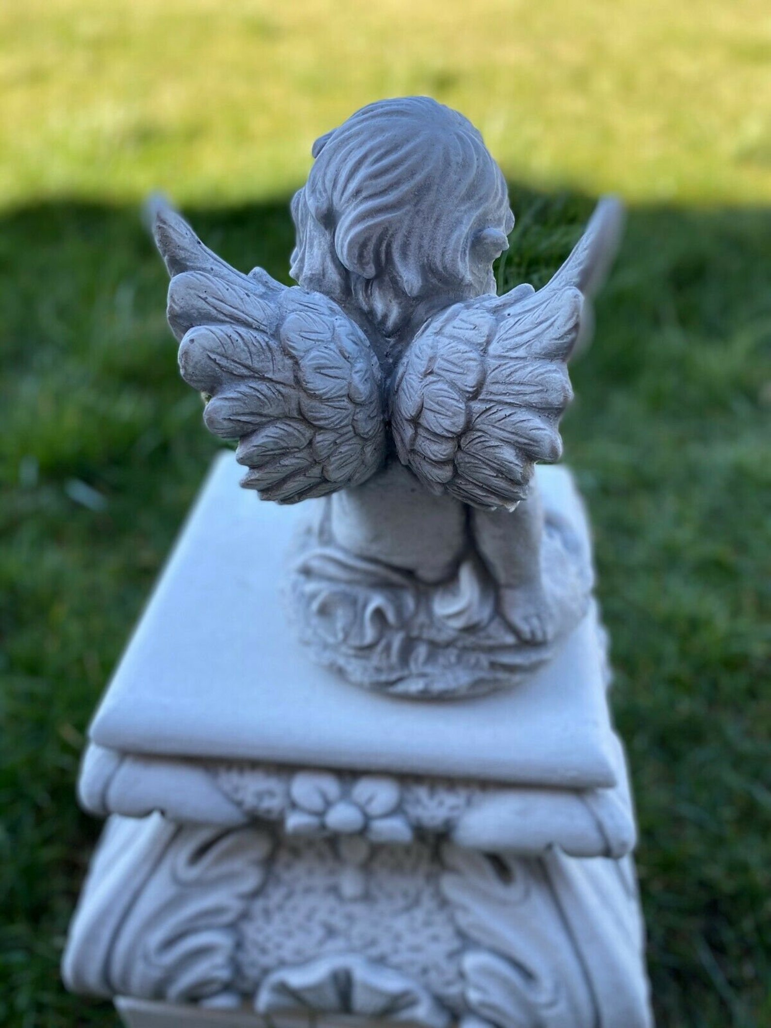 Lovely Baby Angel Concrete Angel Figurine Christian Decor Etsy