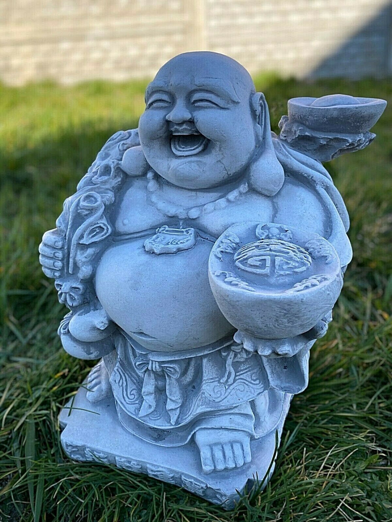 Buddha With Gifts Stone Buddha Statue Lawn Ornament Tibetan Etsy
