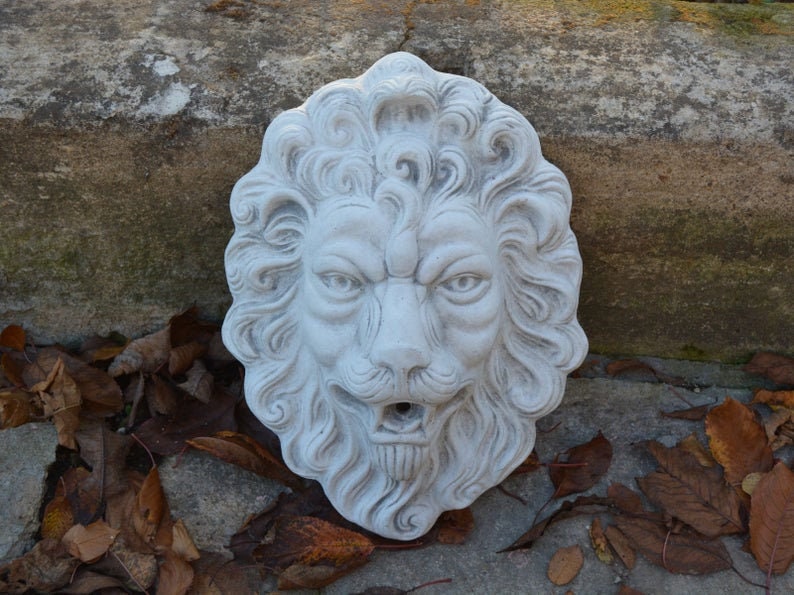 Lion Head Fountain Concrete Lion Sculpture Bust Statue Head Etsy Ireland