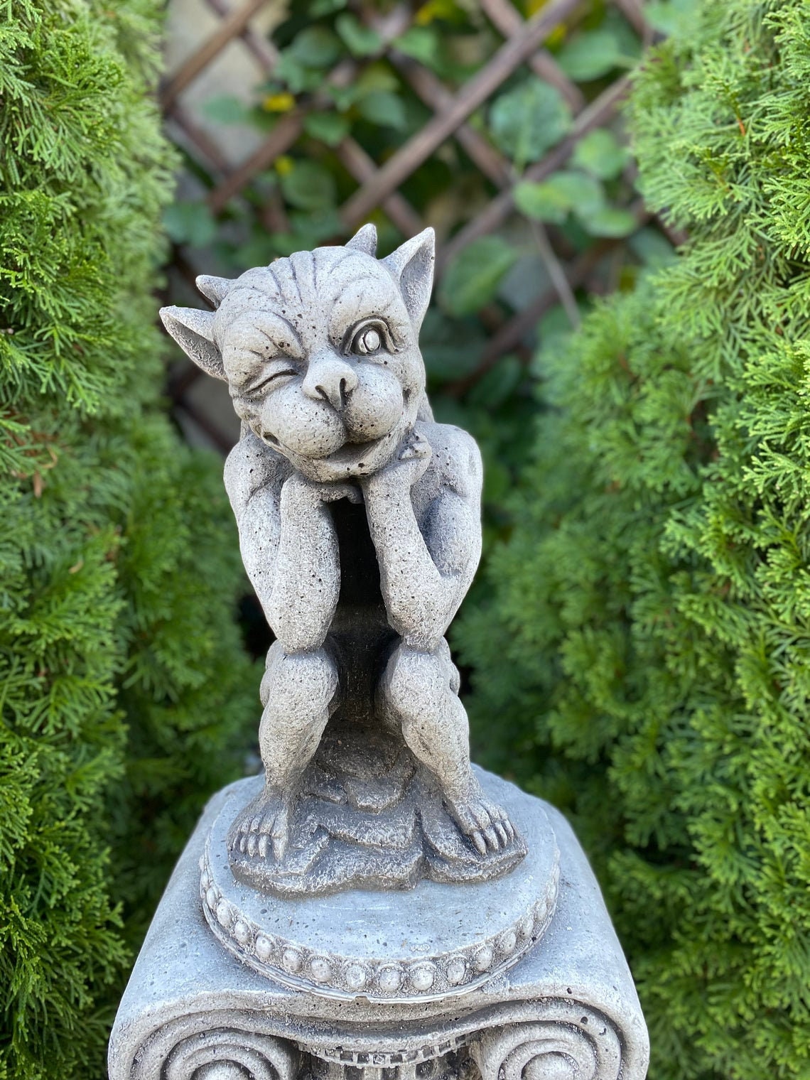 Funny Gargoyle Statue Concrete Gargoyle With Wings Monster Etsy UK