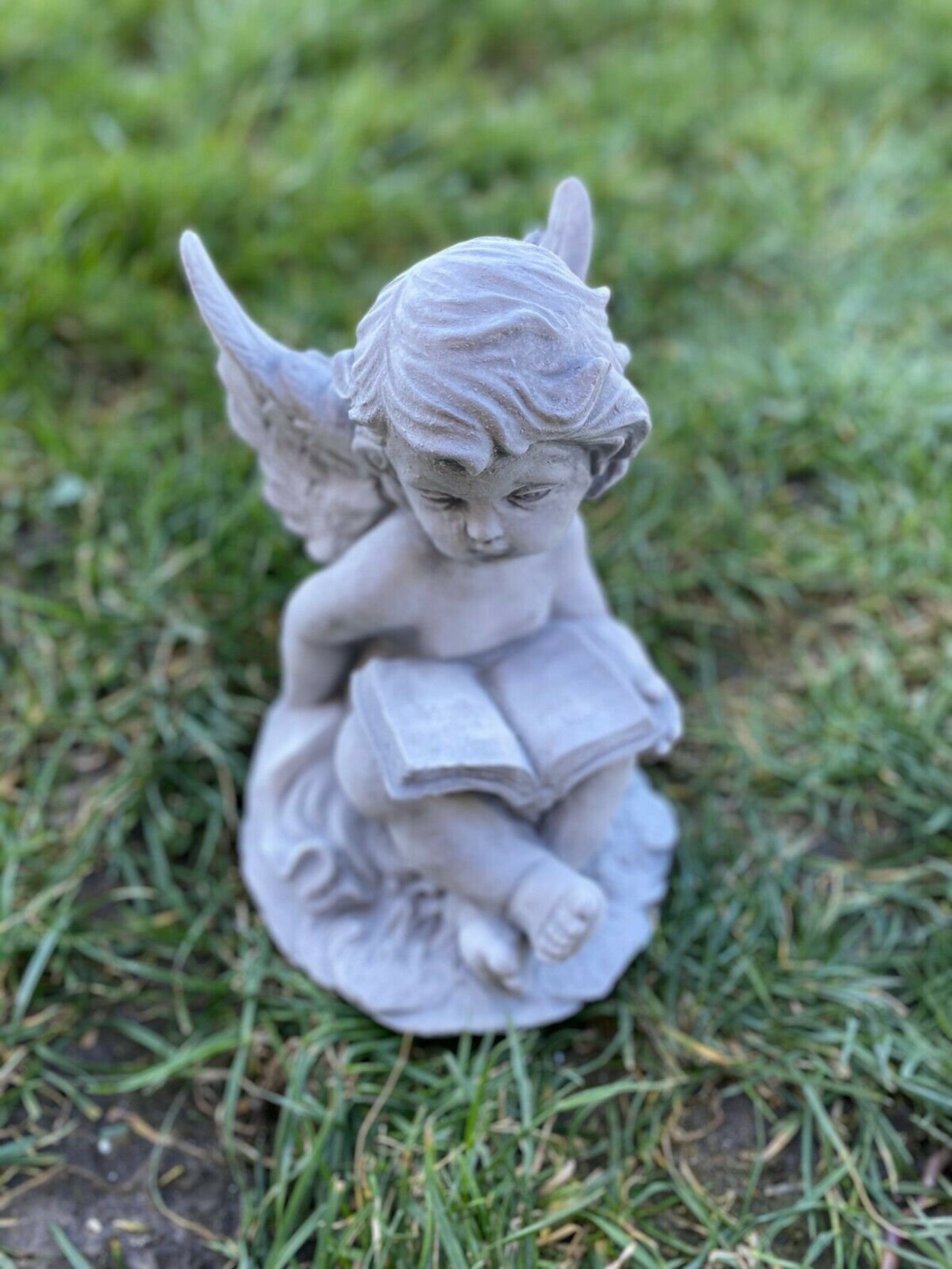 Lovely Baby Angel Concrete Angel Figurine Christian Decor Etsy