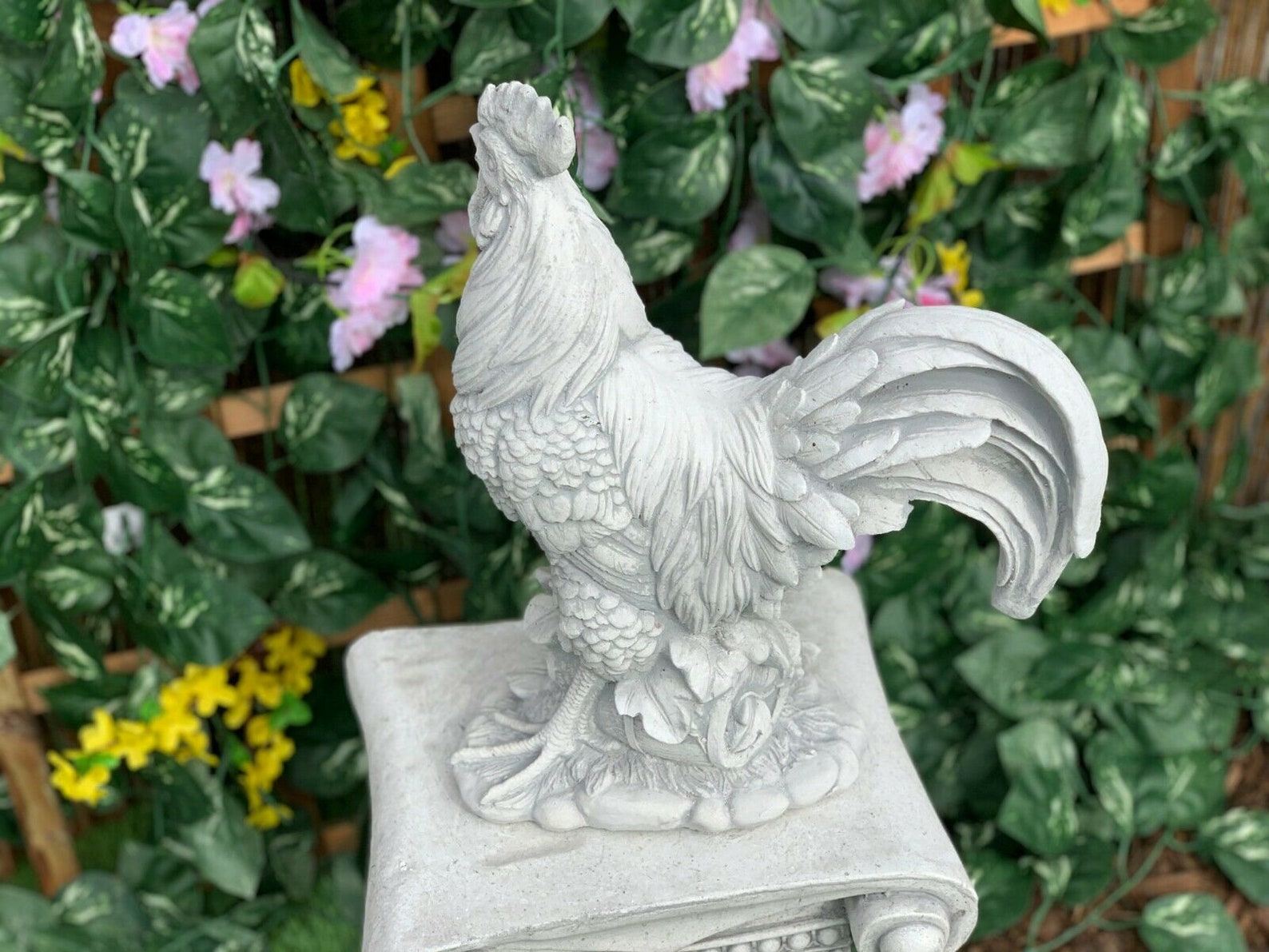 Solid Rooster Statue Concrete Rooster Lake Decorlawn Etsy