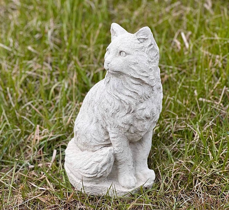 Realistic Cat Statue Outdoor Cat Sculpture Cat Memorial Statue Etsy