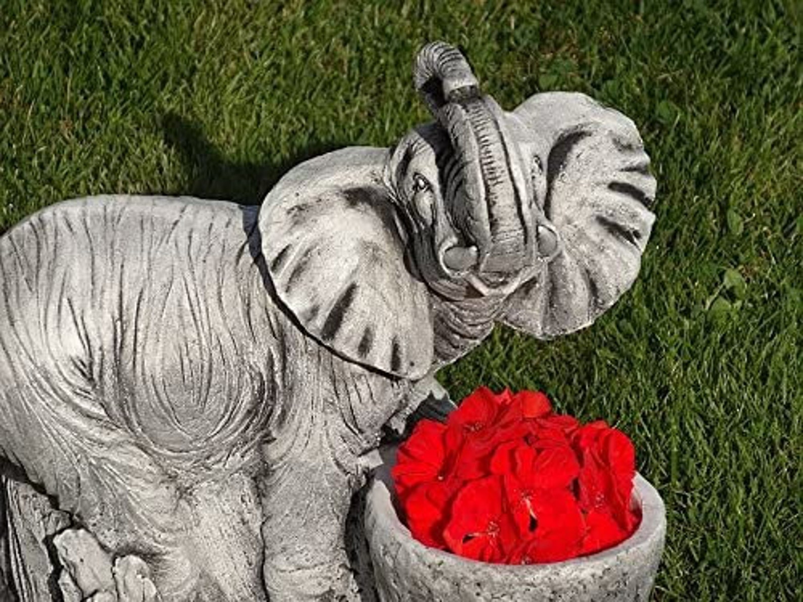 Elephant Statue Concrete Elephant With Plant Pot Outdoor Etsy