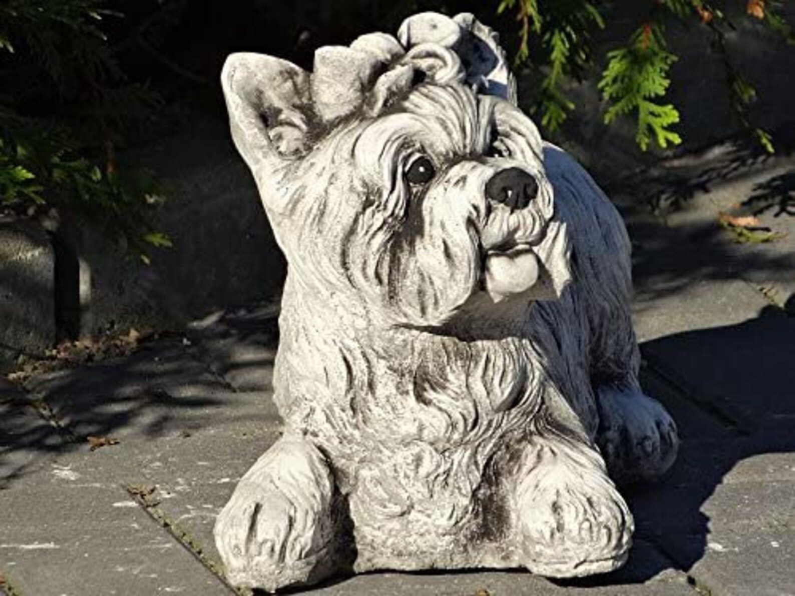 Yorkshire Terrier Concrete Yorkie Statue Garden Decor Dog | Etsy