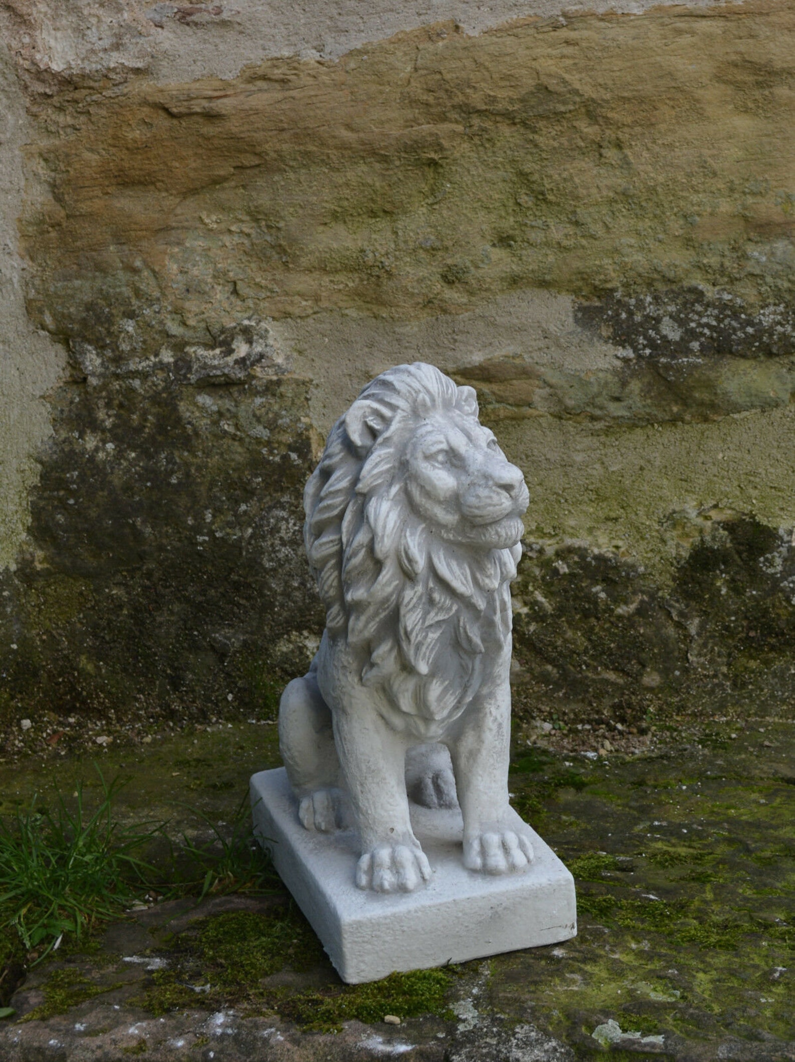 Solid Stone Lions Statue Concrete Lions Pair Sculpture Large Etsy