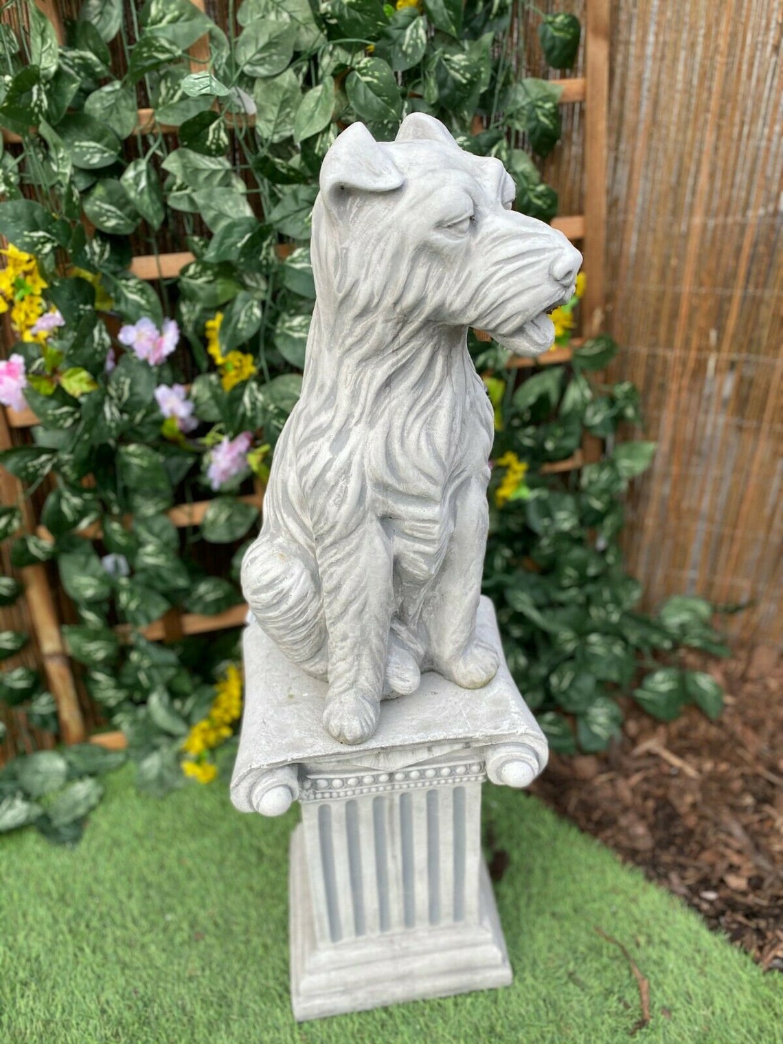 Large Dog Statue Concrete Sitting Dog Garden Decoration Etsy